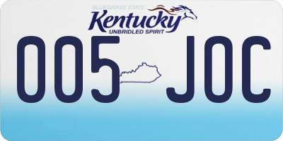 KY license plate 005JOC