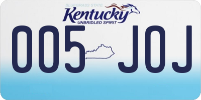 KY license plate 005JOJ