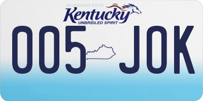 KY license plate 005JOK
