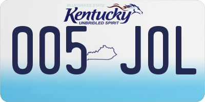 KY license plate 005JOL