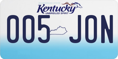 KY license plate 005JON