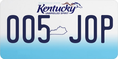KY license plate 005JOP