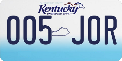 KY license plate 005JOR