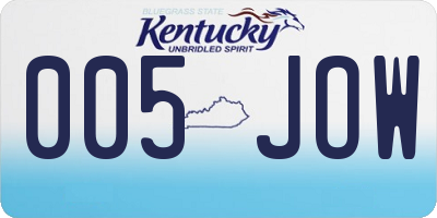 KY license plate 005JOW