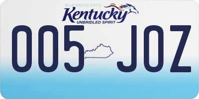 KY license plate 005JOZ