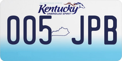 KY license plate 005JPB