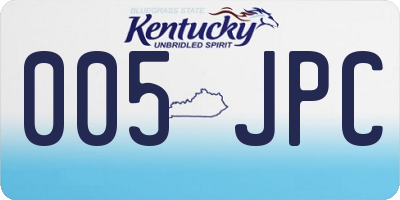 KY license plate 005JPC