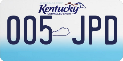 KY license plate 005JPD