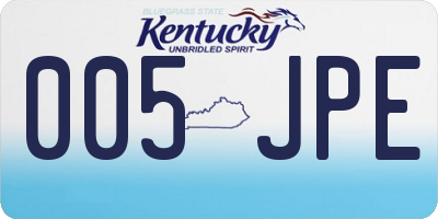 KY license plate 005JPE
