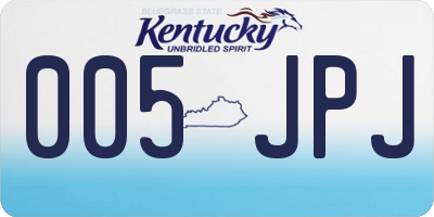 KY license plate 005JPJ