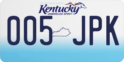KY license plate 005JPK