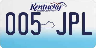 KY license plate 005JPL