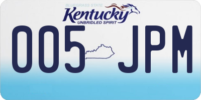 KY license plate 005JPM