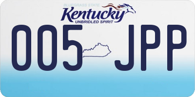 KY license plate 005JPP