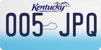 KY license plate 005JPQ