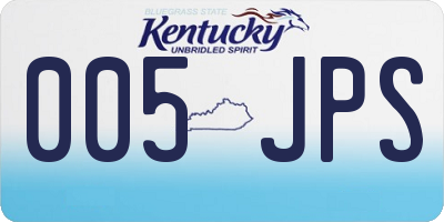 KY license plate 005JPS