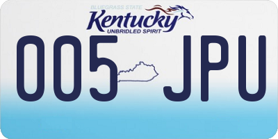 KY license plate 005JPU