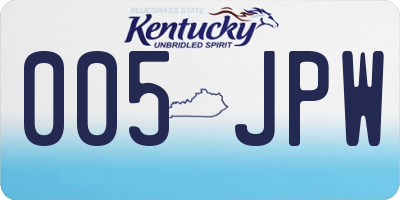 KY license plate 005JPW