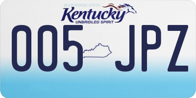 KY license plate 005JPZ