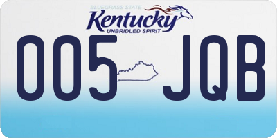 KY license plate 005JQB