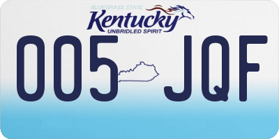 KY license plate 005JQF