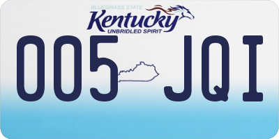 KY license plate 005JQI