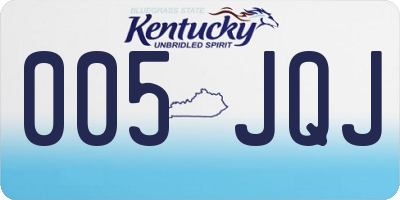 KY license plate 005JQJ