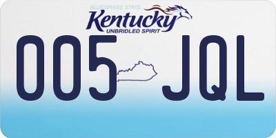 KY license plate 005JQL