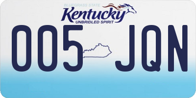 KY license plate 005JQN