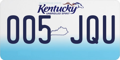 KY license plate 005JQU