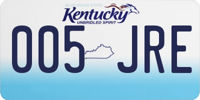 KY license plate 005JRE