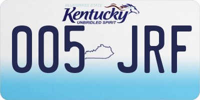 KY license plate 005JRF