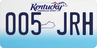 KY license plate 005JRH