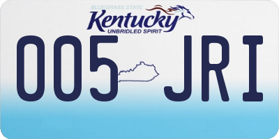 KY license plate 005JRI