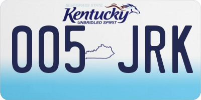 KY license plate 005JRK