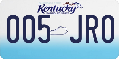 KY license plate 005JRO