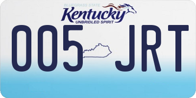 KY license plate 005JRT