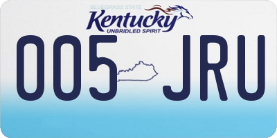 KY license plate 005JRU