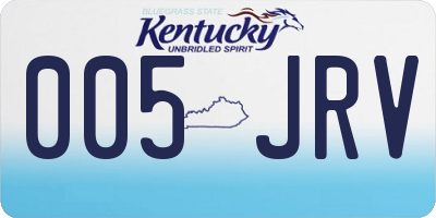 KY license plate 005JRV