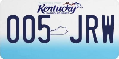 KY license plate 005JRW