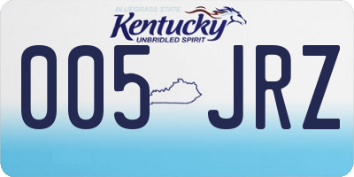 KY license plate 005JRZ