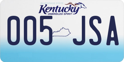 KY license plate 005JSA