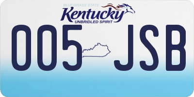 KY license plate 005JSB