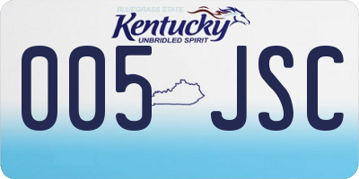 KY license plate 005JSC