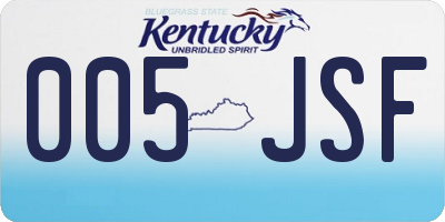 KY license plate 005JSF