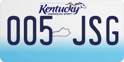 KY license plate 005JSG