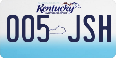 KY license plate 005JSH