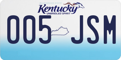 KY license plate 005JSM