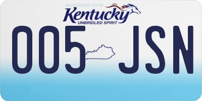 KY license plate 005JSN
