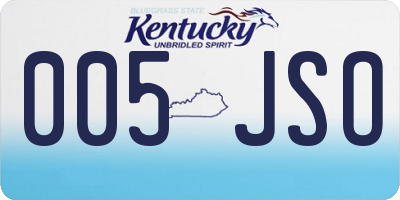 KY license plate 005JSO
